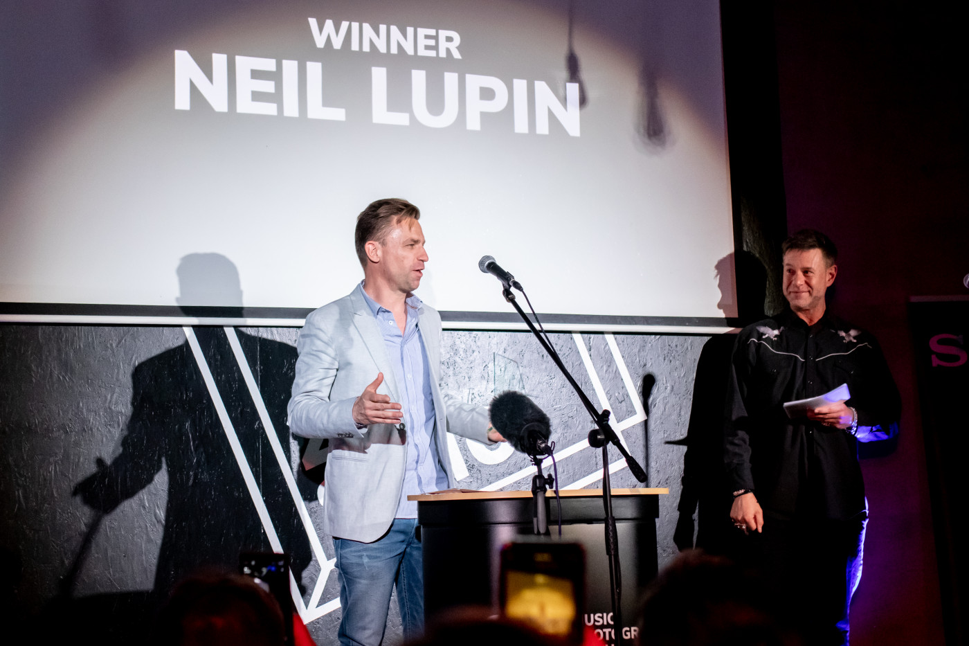 Neil Lupin collected the Photographer of the Year 2023 Award. Photo: Lucy Sims